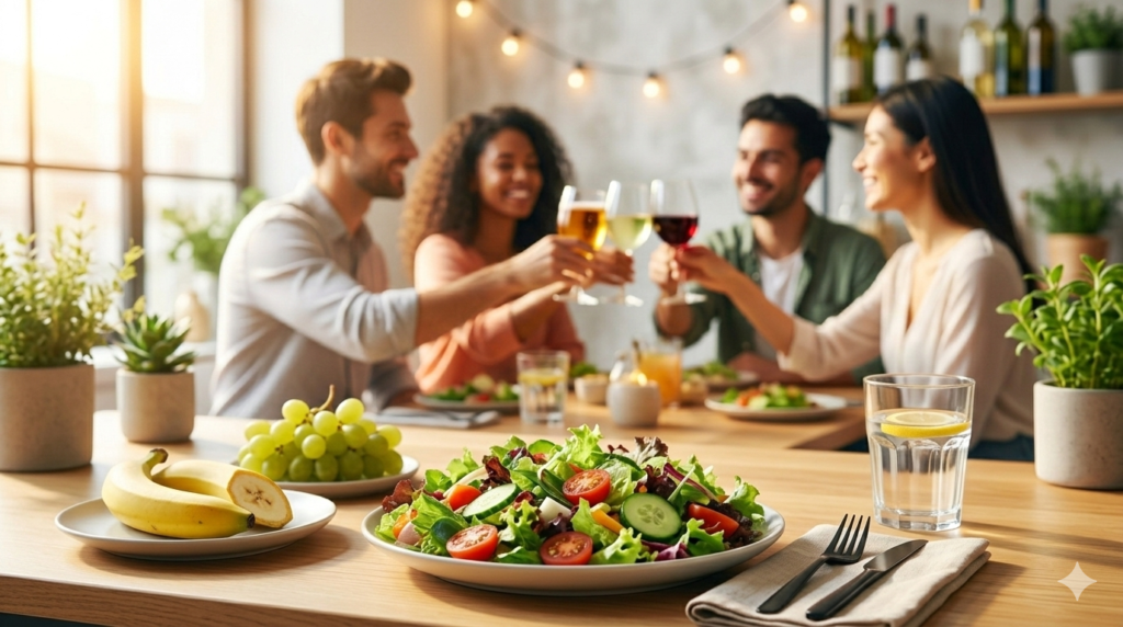 3月・4月の外食ラッシュを乗り切る!ダイエットを台無しにしないための、お酒と食事の「賢い」付き合い方 gemini generated image xsax3zxsax3zxsax